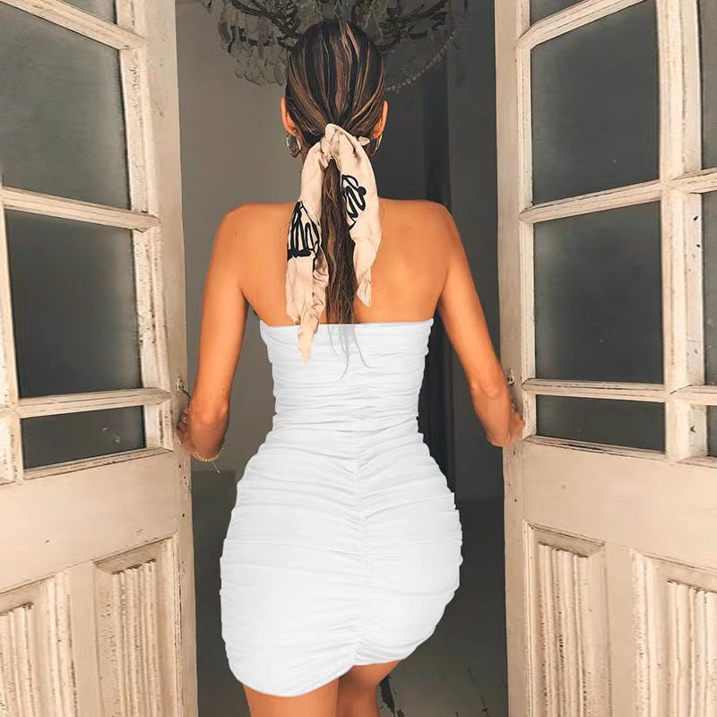 Strapless Ruched Bodycon Mini Dress