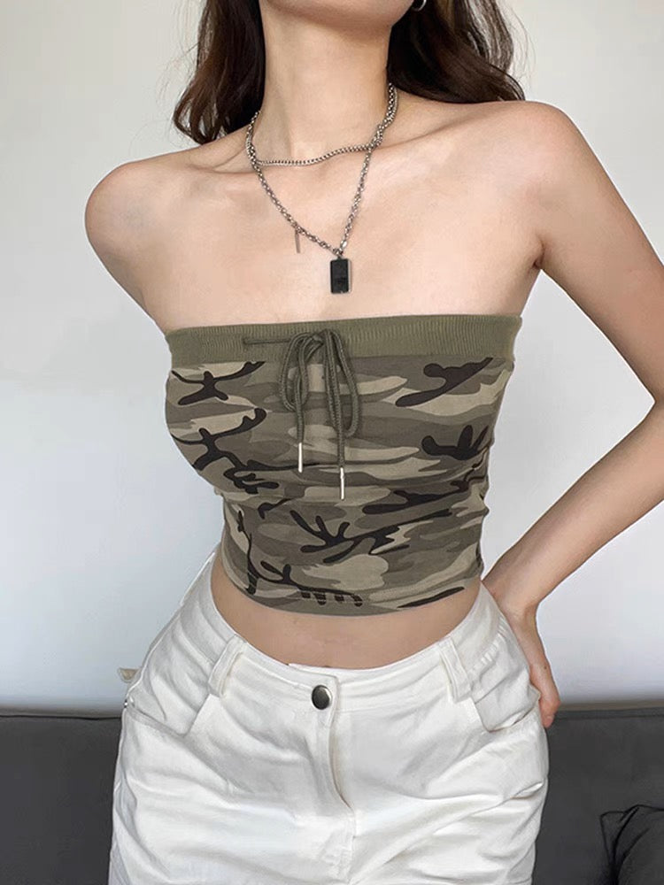 Camo Strapless Tube Top