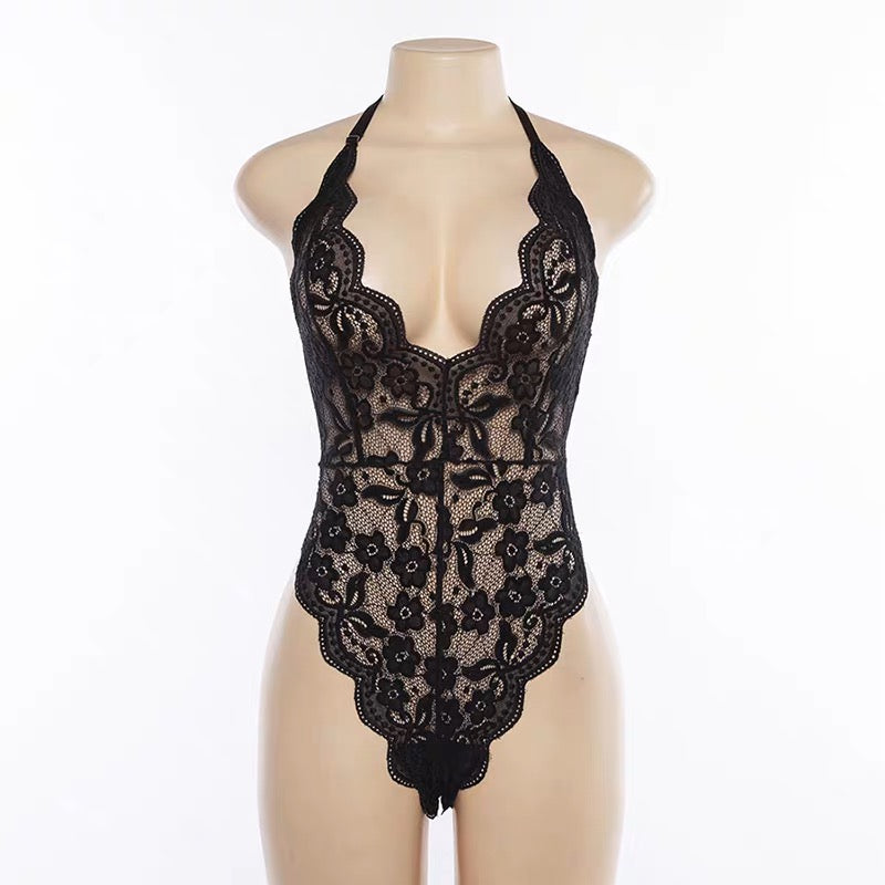 Delicate Lace Halter Bodysuit