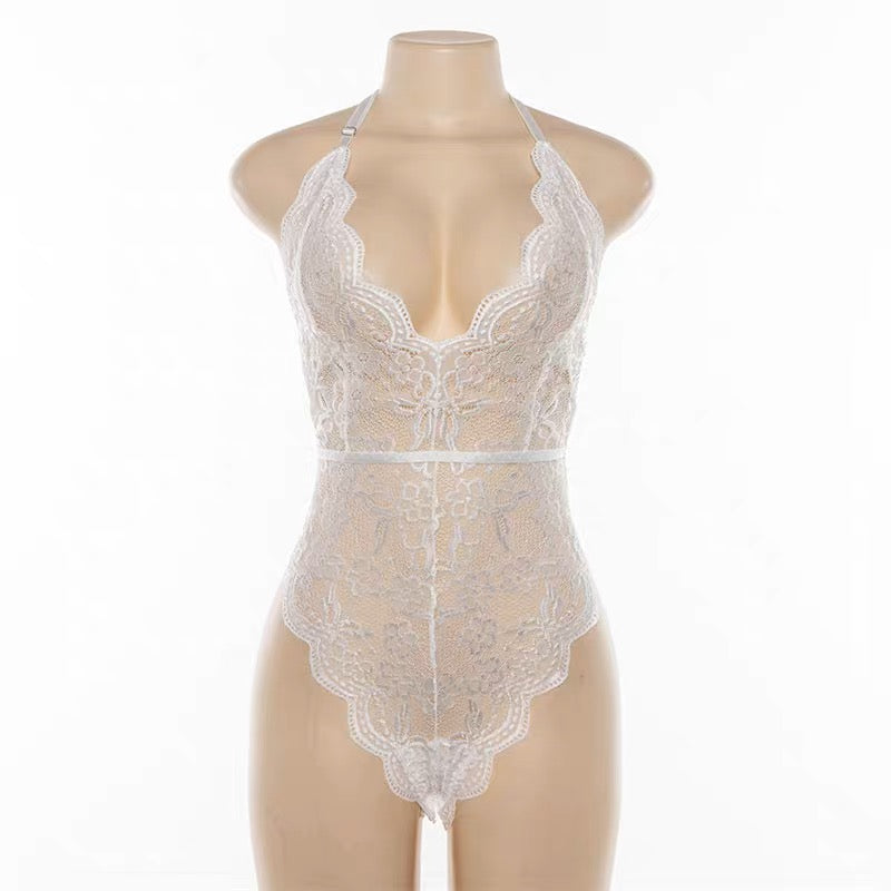 Delicate Lace Halter Bodysuit