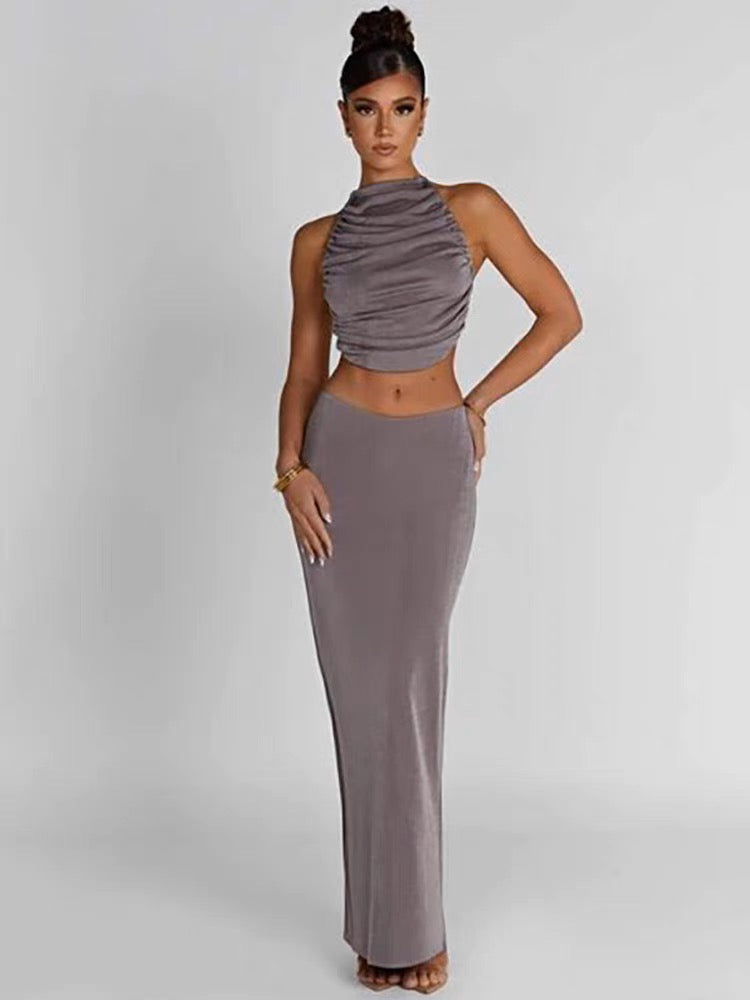 Elegant Two-Piece Maxi Dress