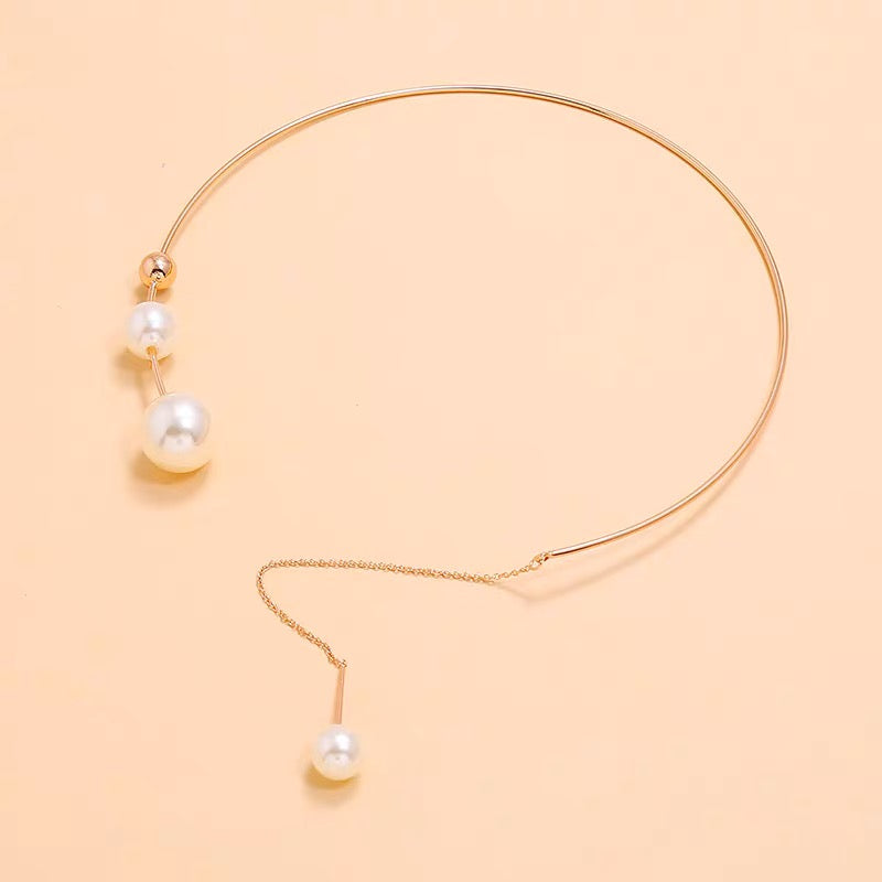 Pearl-accented Choker Necklace