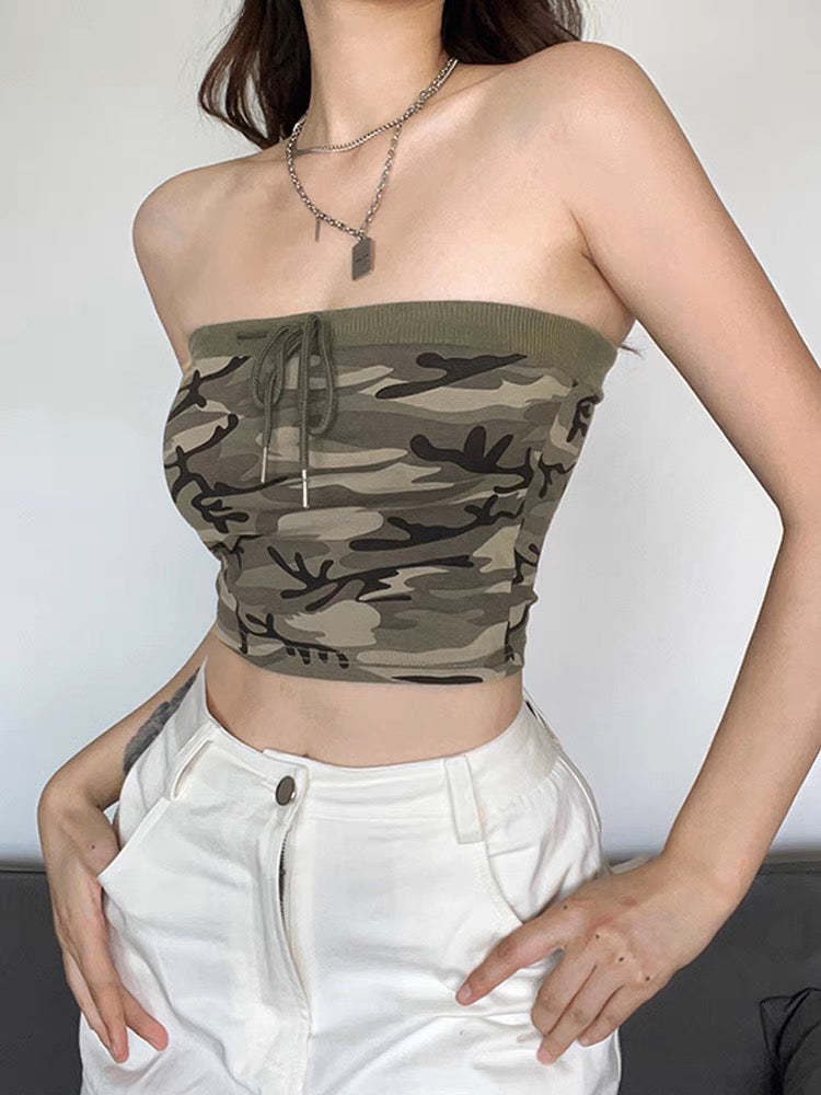 Camo Strapless Tube Top